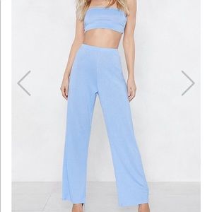 Light blue bandeau and pant set